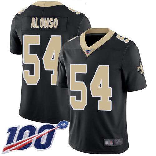 Men New Orleans Saints Limited Black Kiko Alonso Home Jersey NFL Football 54 100th Season Vapor Untouchable Jersey